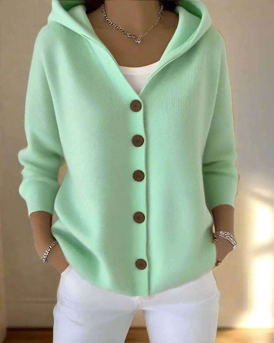 Manon | Cardigan Femme à Capuche et Boutons