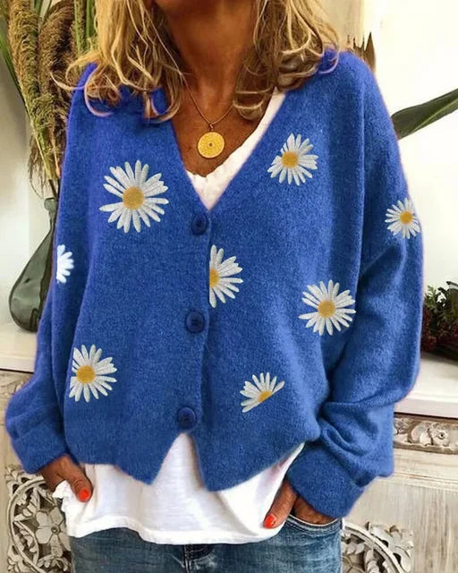Clara | Élégant Cardigan Femme Brodé à Fleurs pour Automne 3