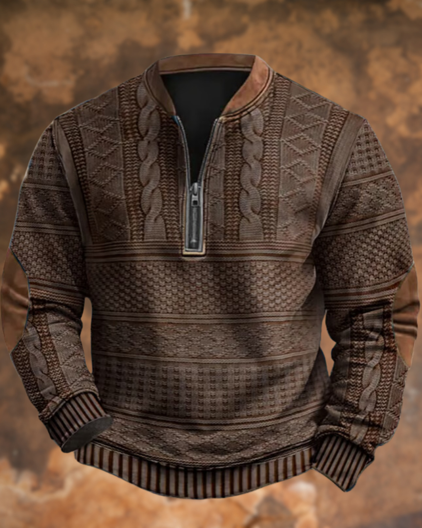 Ederic | Pull Zippé Homme Col Zippé Vintage Chic et Confortable 3