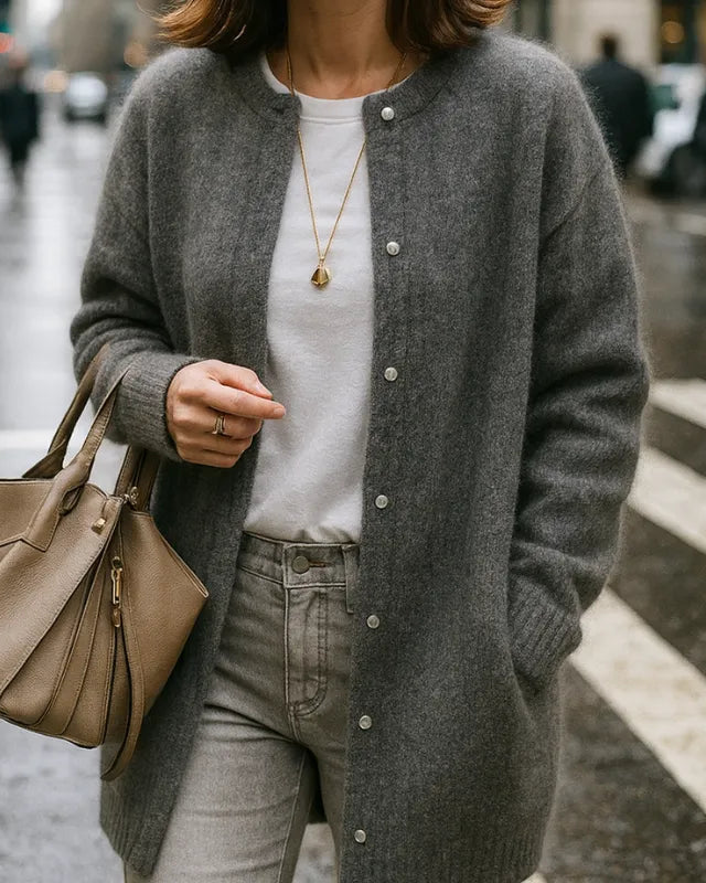 Léa | Cardigan Femme Long en Laine Douce et Élégant pour un Style Chic 1