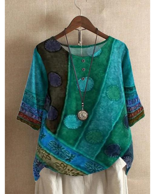 Léa | Top Boho Léger avec Design Artistique Unique pour Femmes 1