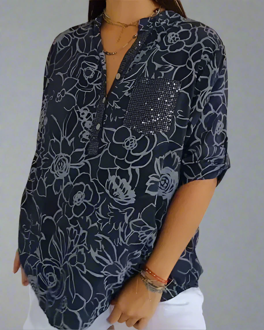 Lila | Blouse Femme Élégante à Imprimé Floral Légère et Confortable 5