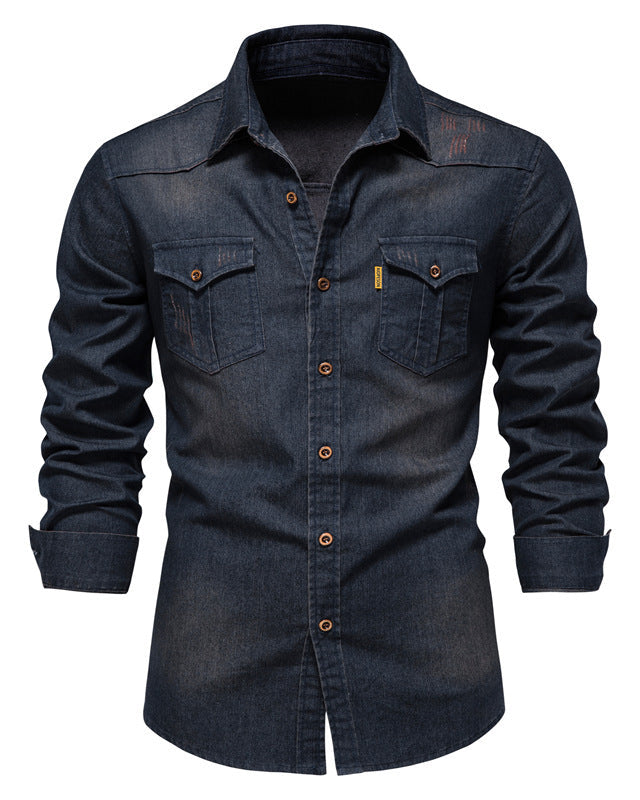 Lucas | Chemise Pour Hommes En Denim Classique Durable Et Confortable 1