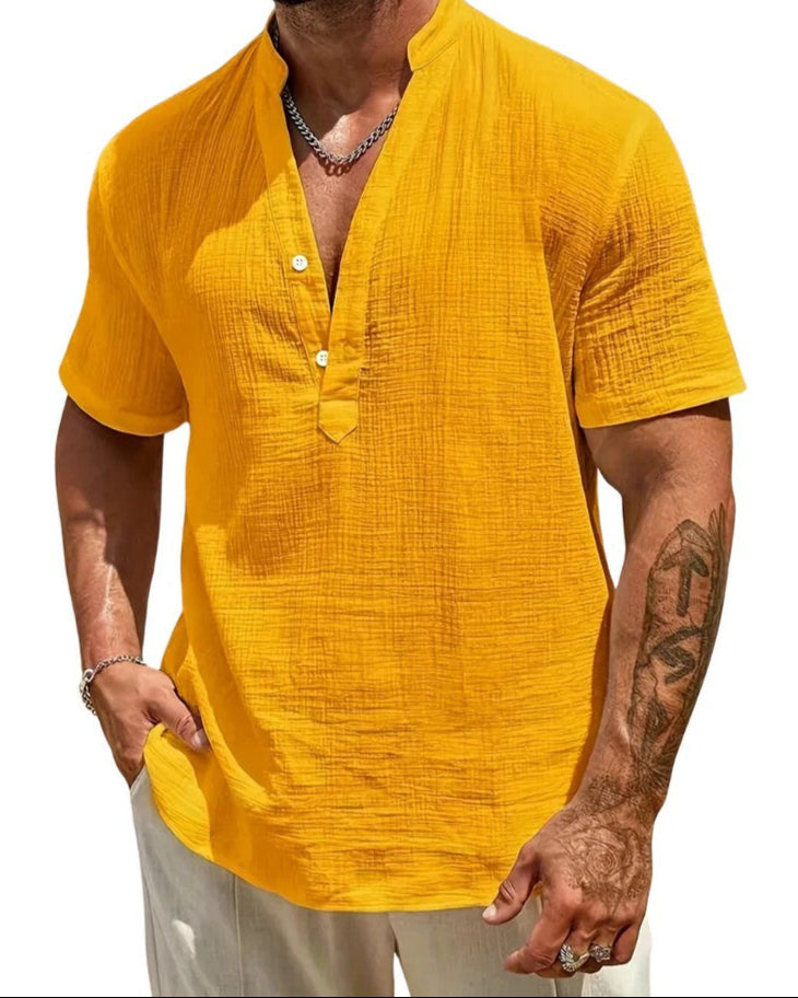 Sacha | Chemise Manche Courte Homme Élégante en Tissu Léger et Respirant 6