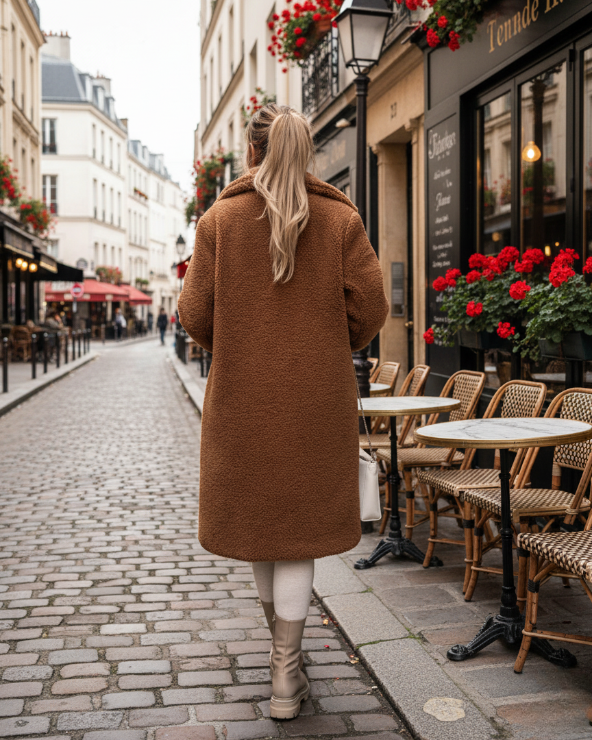 Béatrice| Élégante Manteau Femme en Peluche Chic pour un Style Raffiné