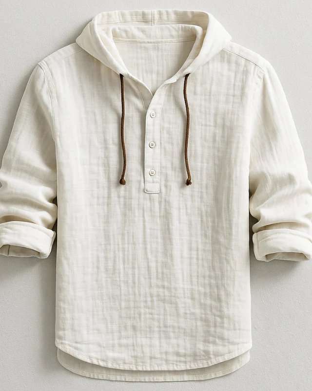 Adrien | Chemise en Coton pour Homme avec Capuche Respirante Manches Longues