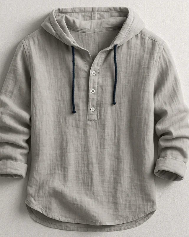 Adrien | Chemise en Coton pour Homme avec Capuche Respirante Manches Longues