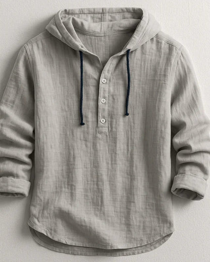 Adrien | Chemise en Coton pour Homme avec Capuche Respirante Manches Longues