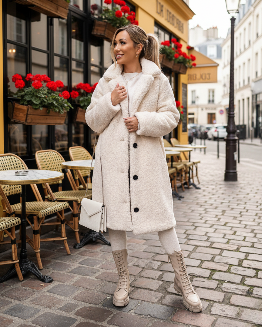 Béatrice| Élégante Manteau Femme en Peluche Chic pour un Style Raffiné