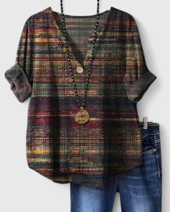 Camille | Blouse Femme Chic à Manches Trois Quarts avec Imprimé Tendance 1