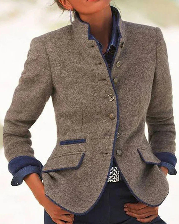 Camille | Cardigan Femme Élégant à Col Montant pour Style Chic 0