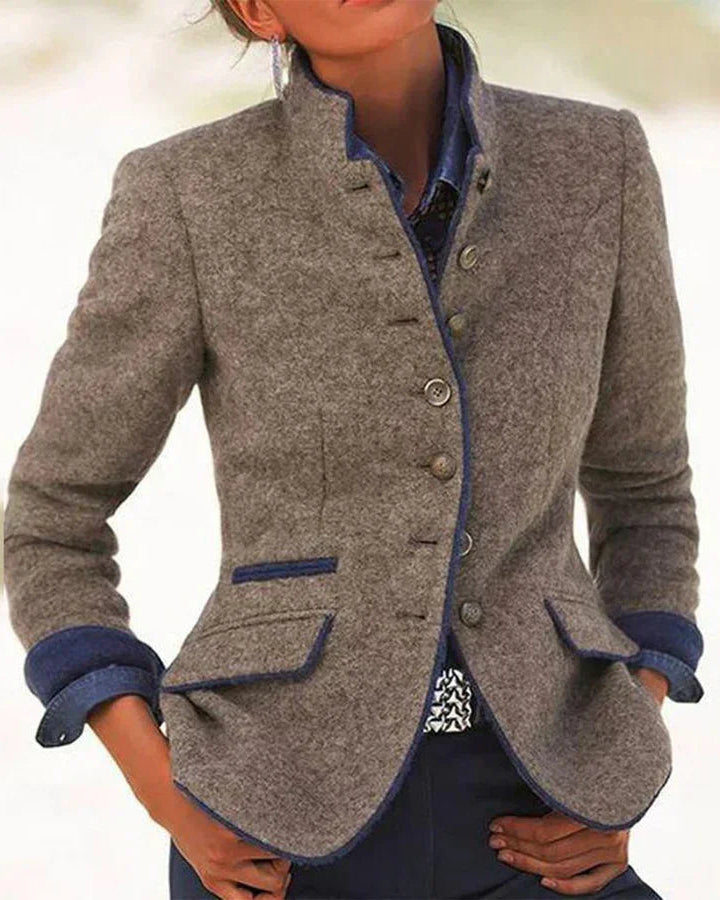 Camille | Cardigan Femme Élégant à Col Montant pour Style Chic 1