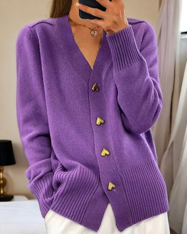 Camille | Gilet Sans Manche Femme Doux avec Boutons en Forme de Cœur 2