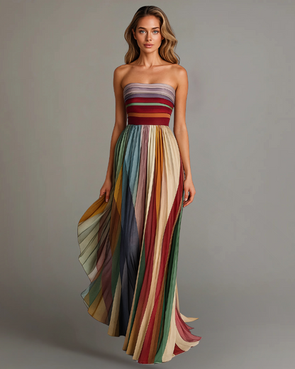 Camille | Robe Longue Femme Élégante Plissée pour Soirée d'Été 0