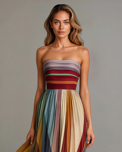 Camille | Robe Longue Femme Élégante Plissée pour Soirée d'Été 1