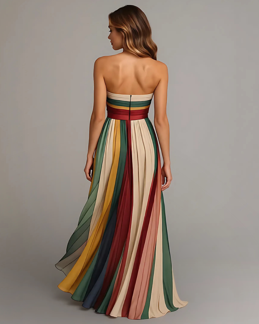 Camille | Robe Longue Femme Élégante Plissée pour Soirée d'Été 3
