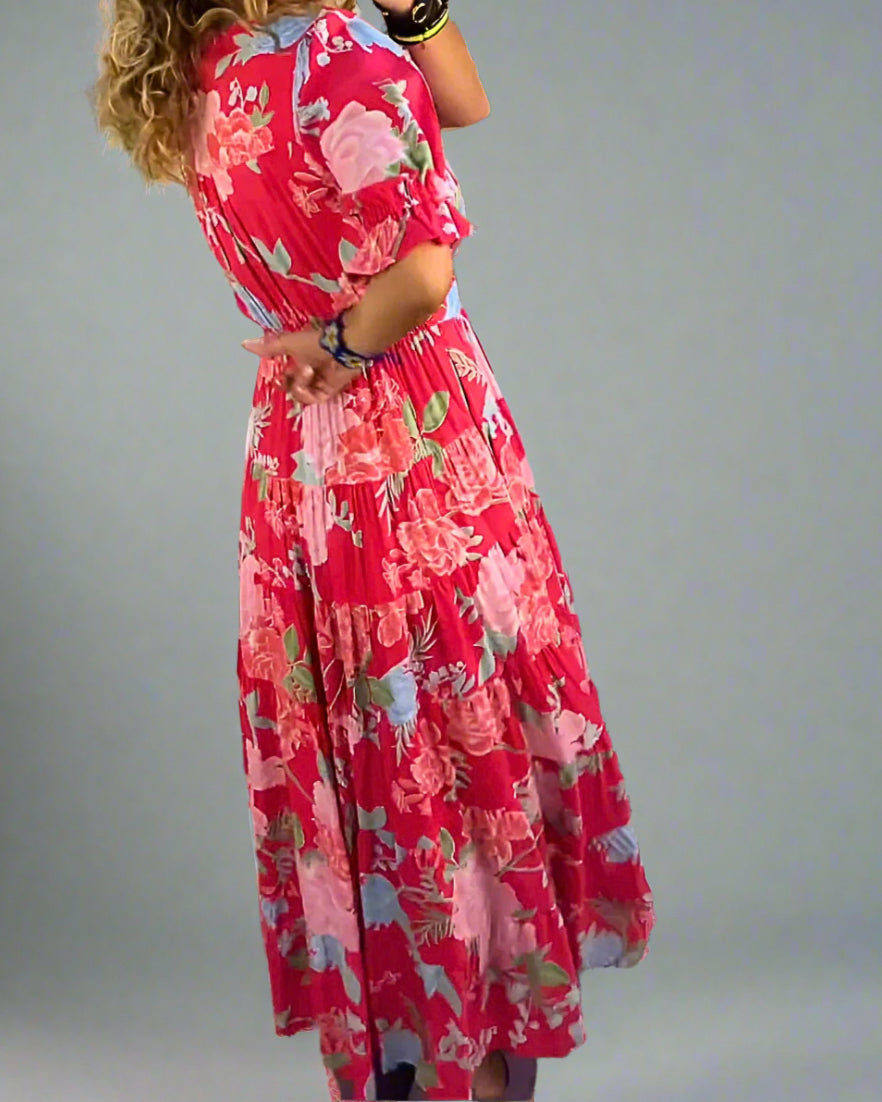 Camille | Robe Longue Femme Fluide à Fleurs Pour Un Été Élégant 2