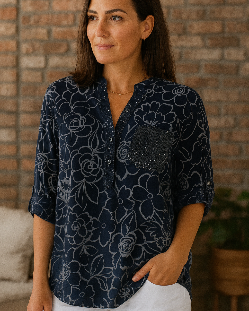 Lila | Blouse Femme Élégante à Imprimé Floral