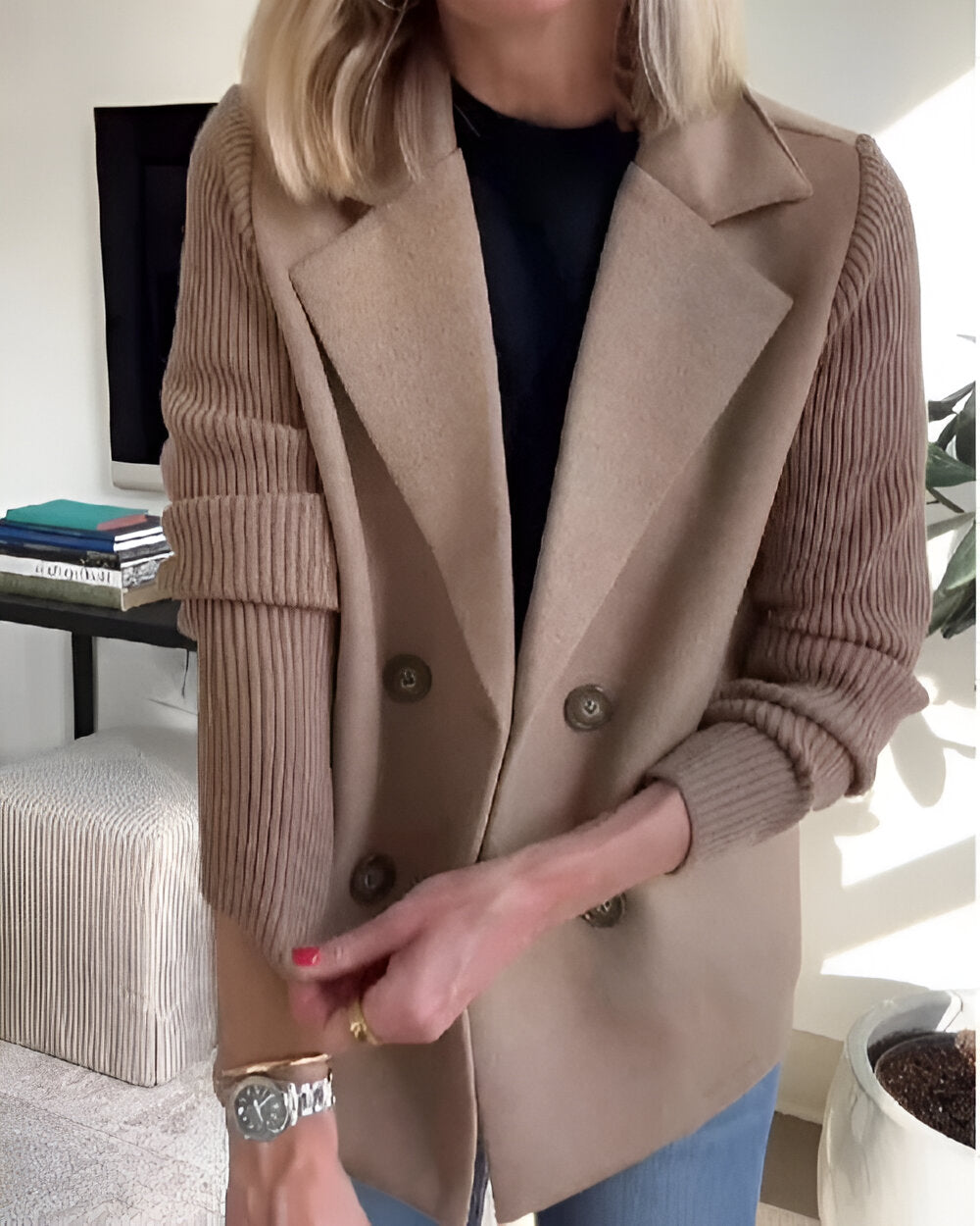 Marie | Blazer Femme Élégant à Manches de Chemise Chic