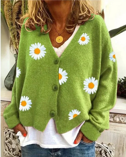 Clara | Élégant Cardigan Femme Brodé à Fleurs pour Automne 0