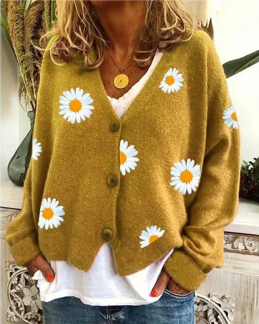 Clara | Élégant Cardigan Femme Brodé à Fleurs pour Automne 5