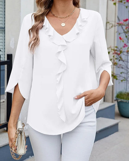 Clara | Élégante Blouse Femme Blanche Décontractée pour Un Look Chic 2