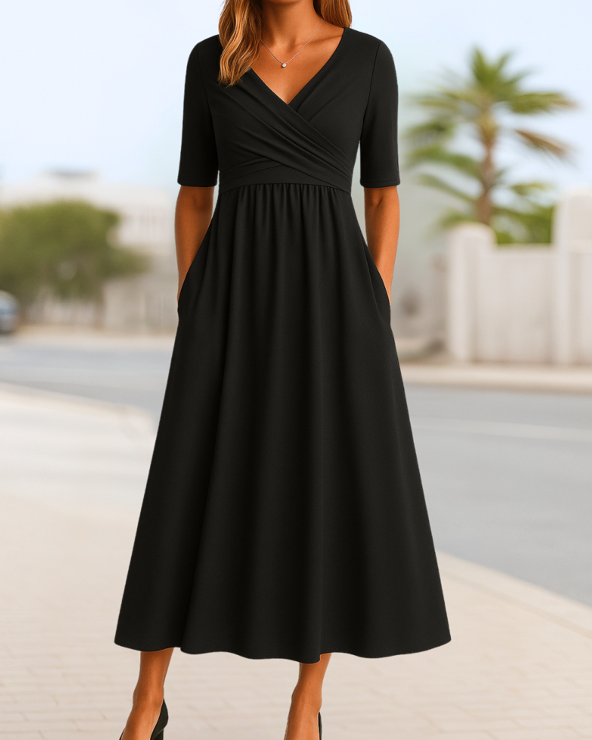 Clara | Élégante Robe Portefeuille à Manches Courtes pour Femme 5
