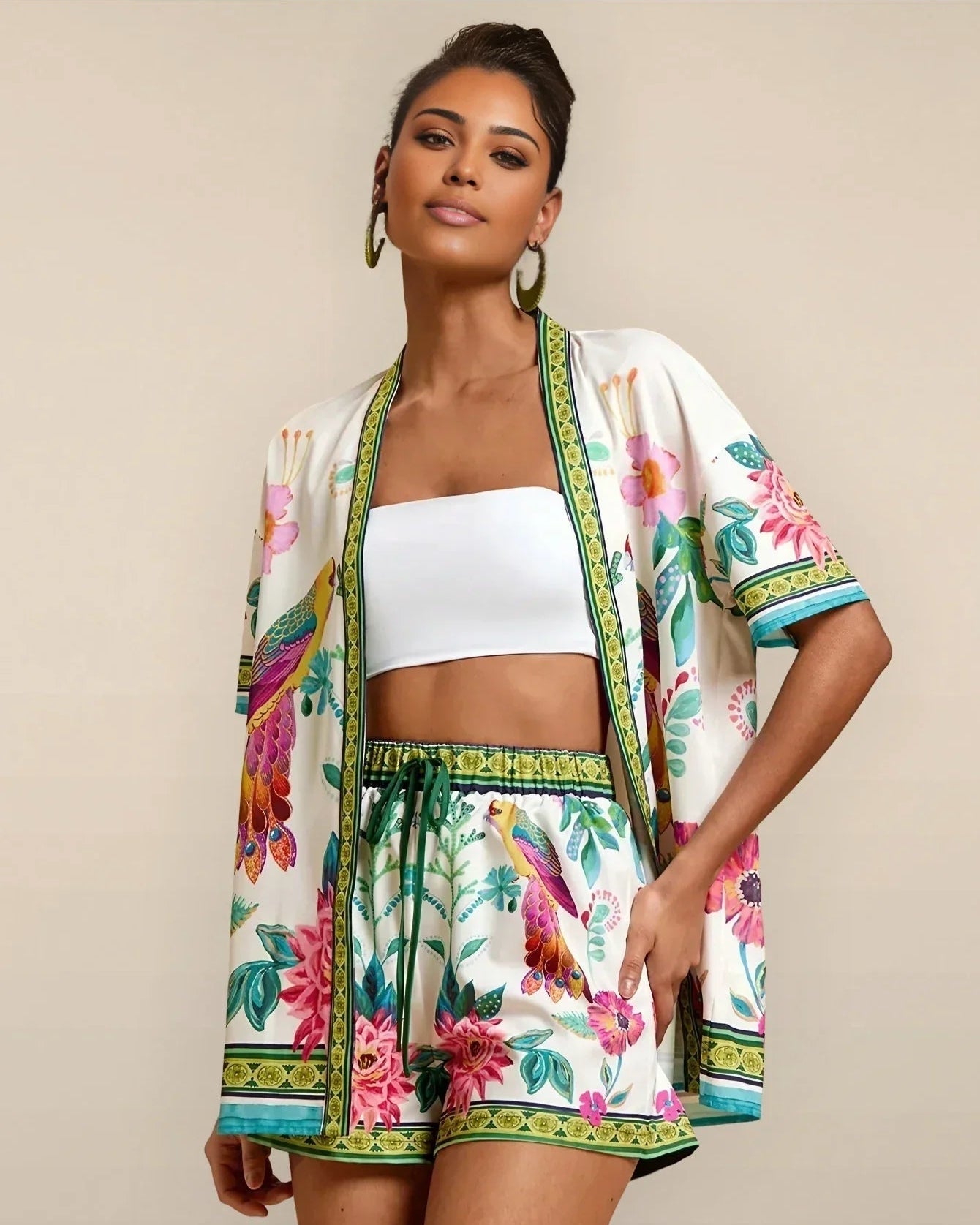 Clara | Ensemble Kimono Floral Élégant pour Femme 3