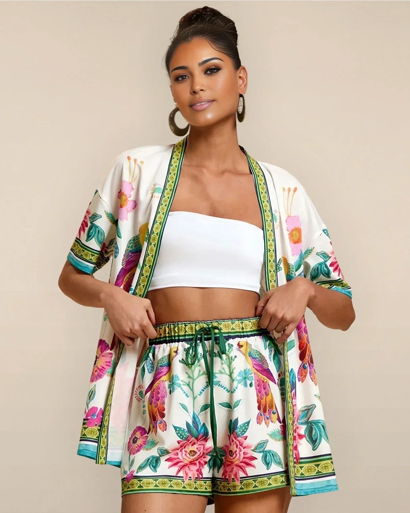 Clara | Ensemble Kimono Floral Élégant pour Femme 4