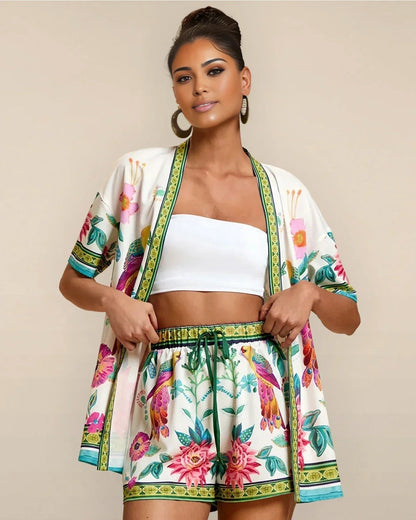 Clara | Ensemble Kimono Floral Élégant pour Femme 4