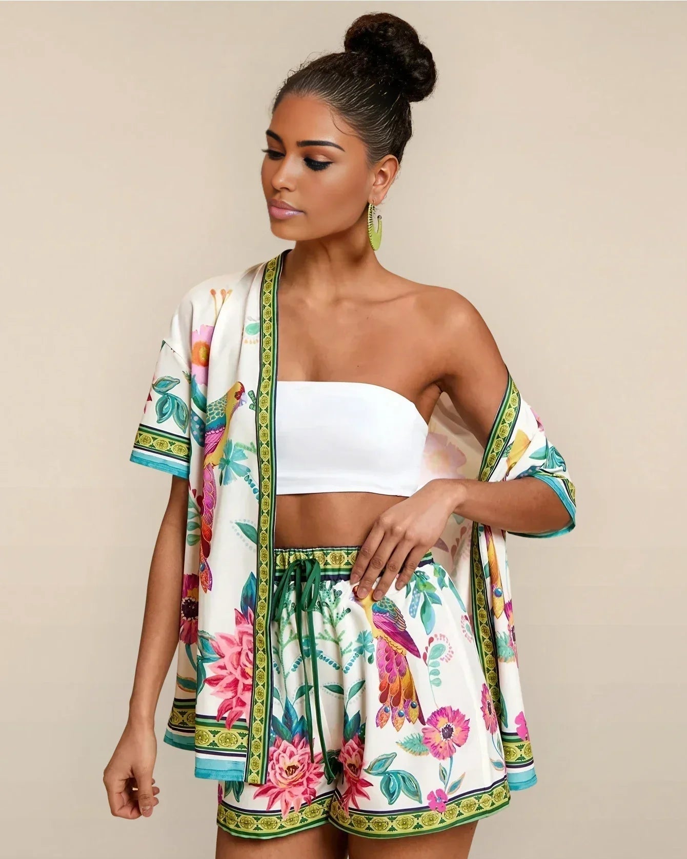 Clara | Ensemble Kimono Floral Élégant pour Femme 5