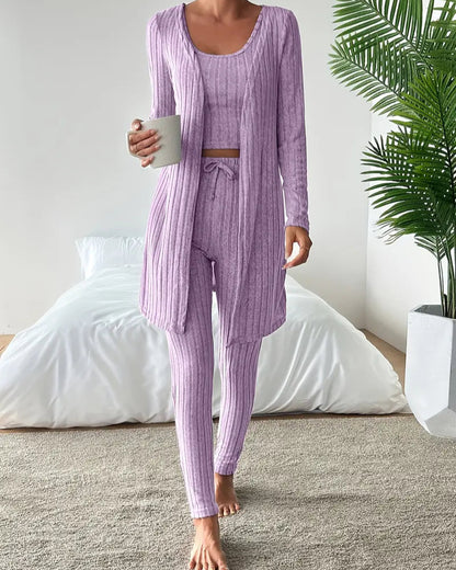 Clara | Ensemble Tailleur Femme Tricot Côtelé Élégant 3 Pièces 12