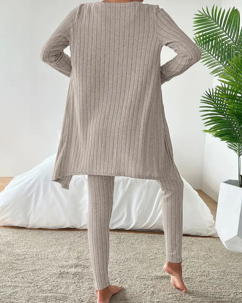 Clara | Ensemble Tailleur Femme Tricot Côtelé Élégant 3 Pièces 5
