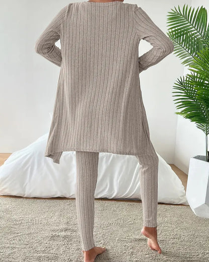 Clara | Ensemble Tailleur Femme Tricot Côtelé Élégant 3 Pièces 5