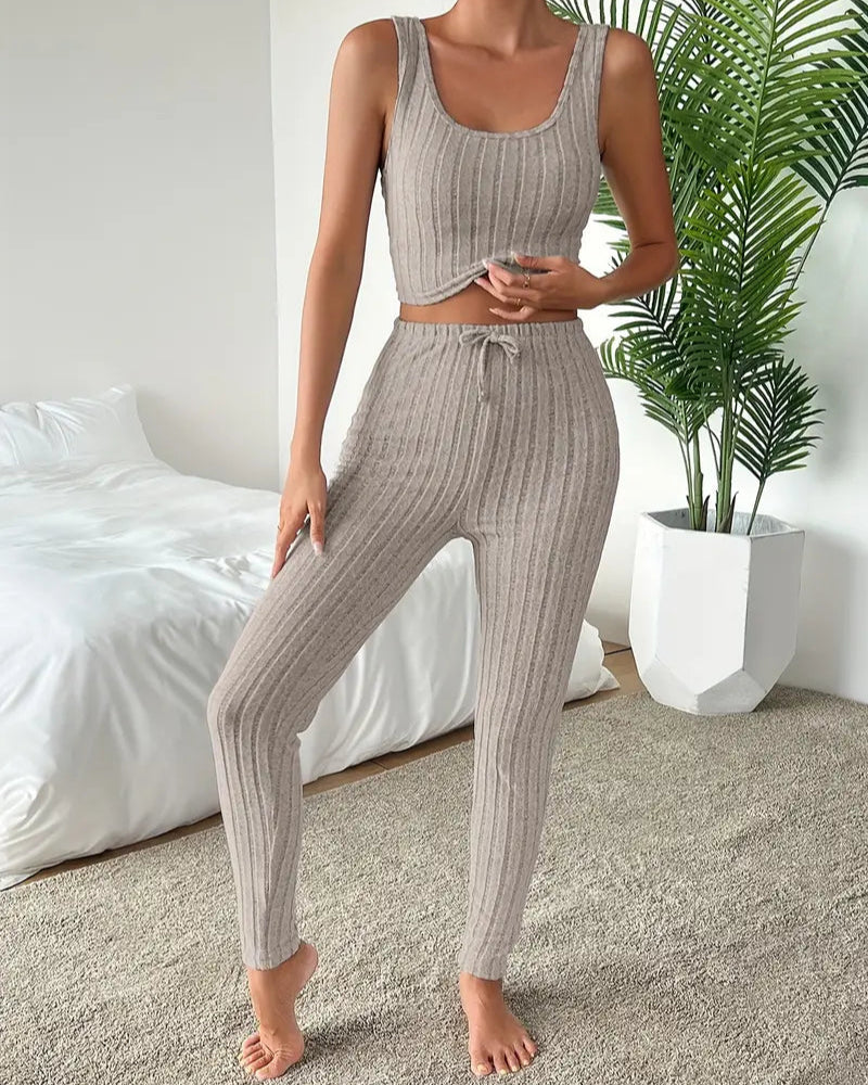 Clara | Ensemble Tailleur Femme Tricot Côtelé Élégant 3 Pièces 6