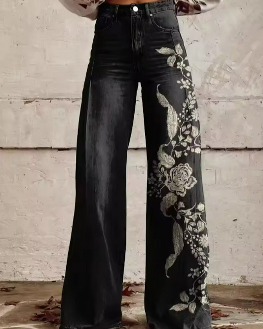 Clara | Jean Large Femme Bohème Confortable et Élégant 0