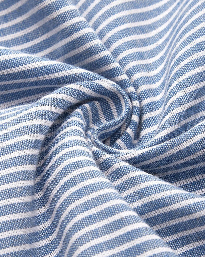 Clara | Robe Femme Midi Boutonnée en Coton Rayé pour Un Style Décontracté 1