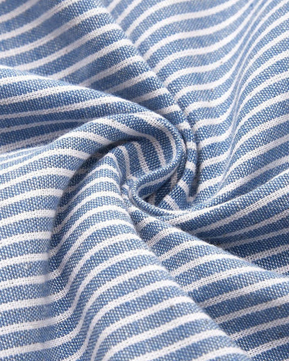 Clara | Robe Femme Midi Boutonnée en Coton Rayé pour Un Style Décontracté 1