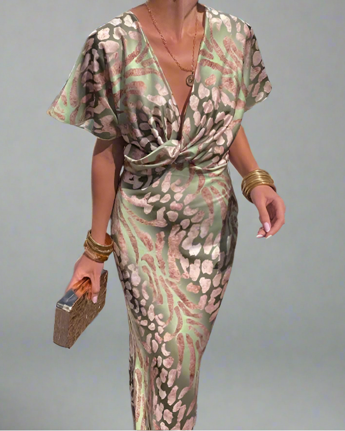 Clara | Robe Longue Élégante à Décolleté Croisé pour Femme 2