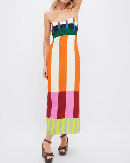 Clara | Robe Longue Femme Été Maxi Colorée à Rayures pour Un Style Unique 1
