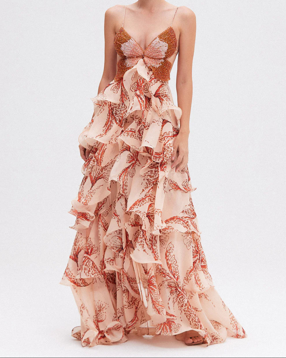 Clara | Robe Longue Femme Éthérée à Volants pour Soirée Élégante 0