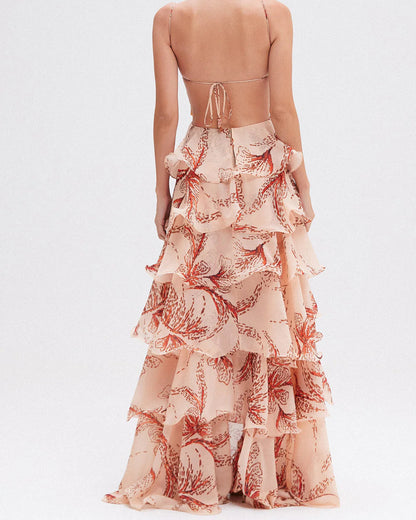 Clara | Robe Longue Femme Éthérée à Volants pour Soirée Élégante 1