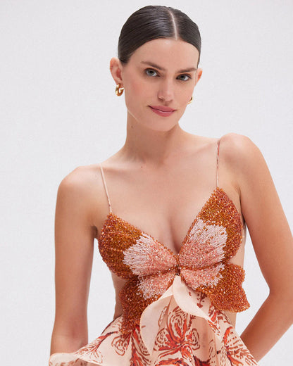 Clara | Robe Longue Femme Éthérée à Volants pour Soirée Élégante 2
