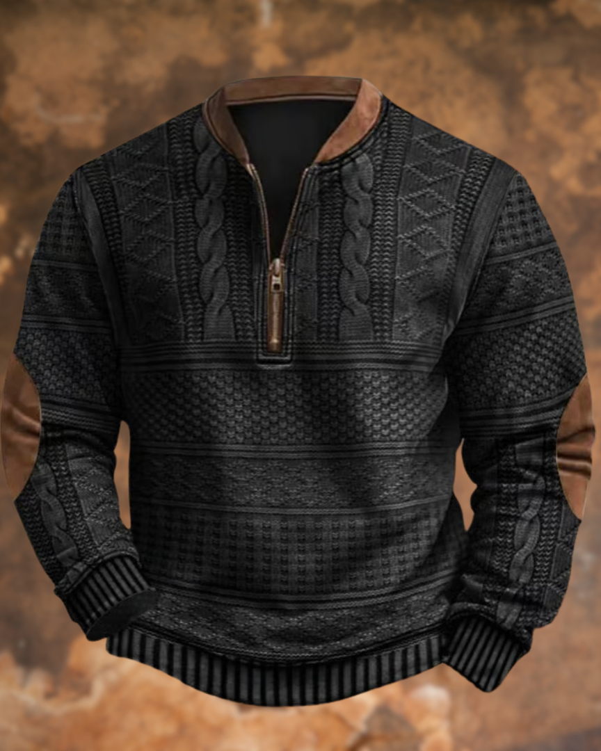 Ederic | Pull Zippé Homme Col Zippé Vintage Chic et Confortable 1