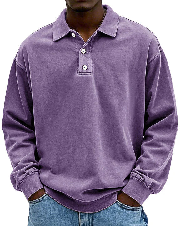 Edgar | Élégant Polo Manche Longue Homme pour Style Décontracté 7