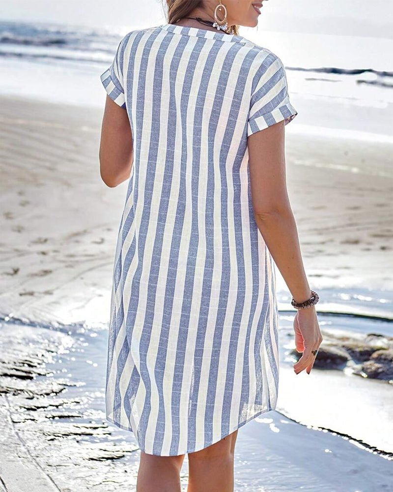Élise | Robe Chemise Rayée Élégante pour Femme 1