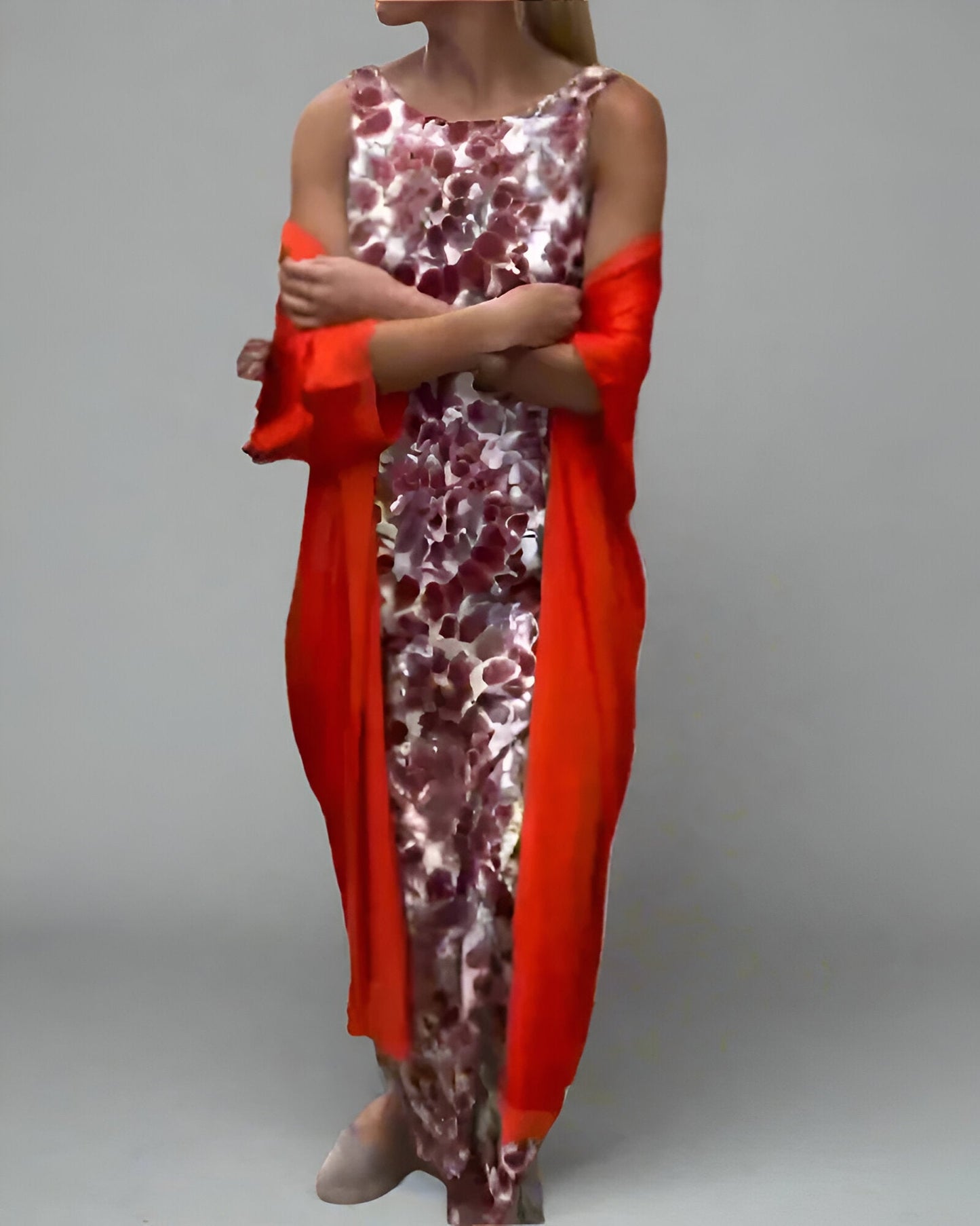 Élise | Robe Longue Fluide Élégante avec Cardigan Assorti pour Femme 3