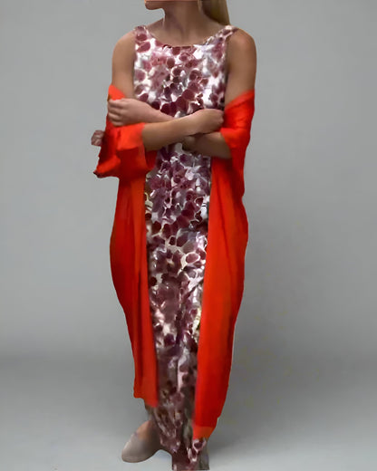 Élise | Robe Longue Fluide Élégante avec Cardigan Assorti pour Femme 3