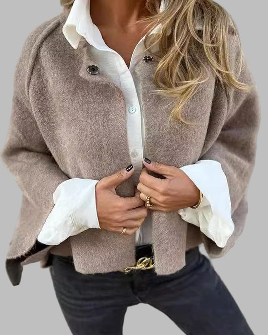 Élodie | Manteau Hiver Femme Long Élégant à Manches Évasées 0