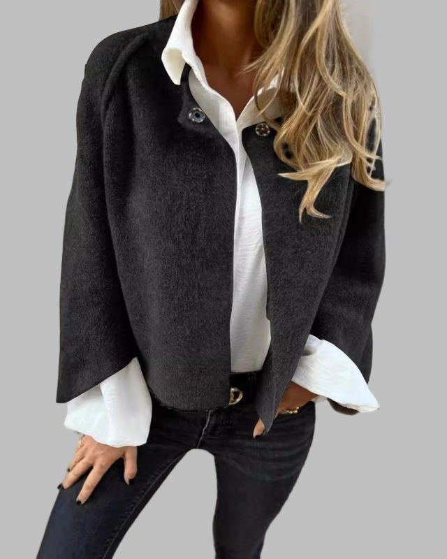 Élodie | Manteau Hiver Femme Long Élégant à Manches Évasées 3